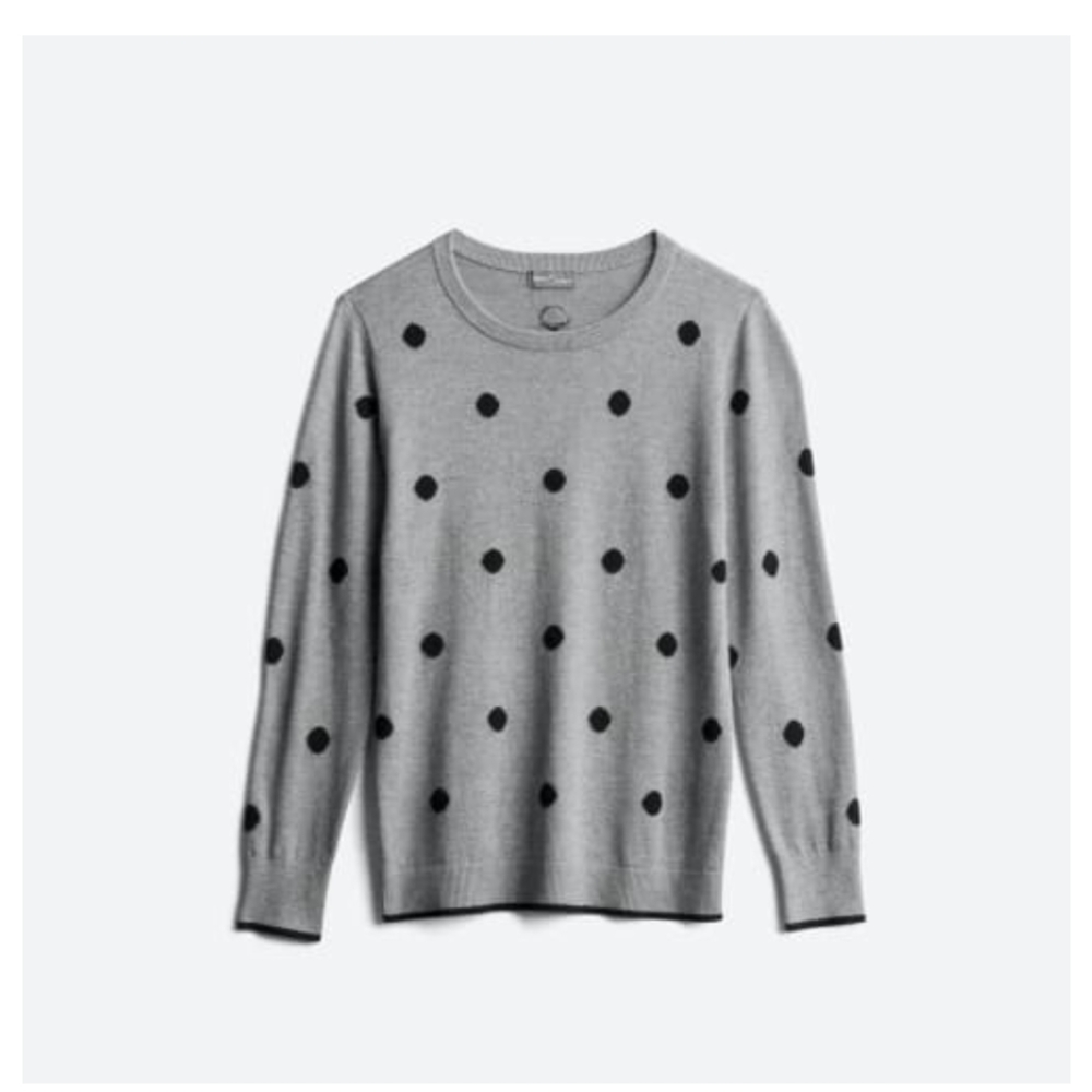 Gray Polka dot crew neck sweater